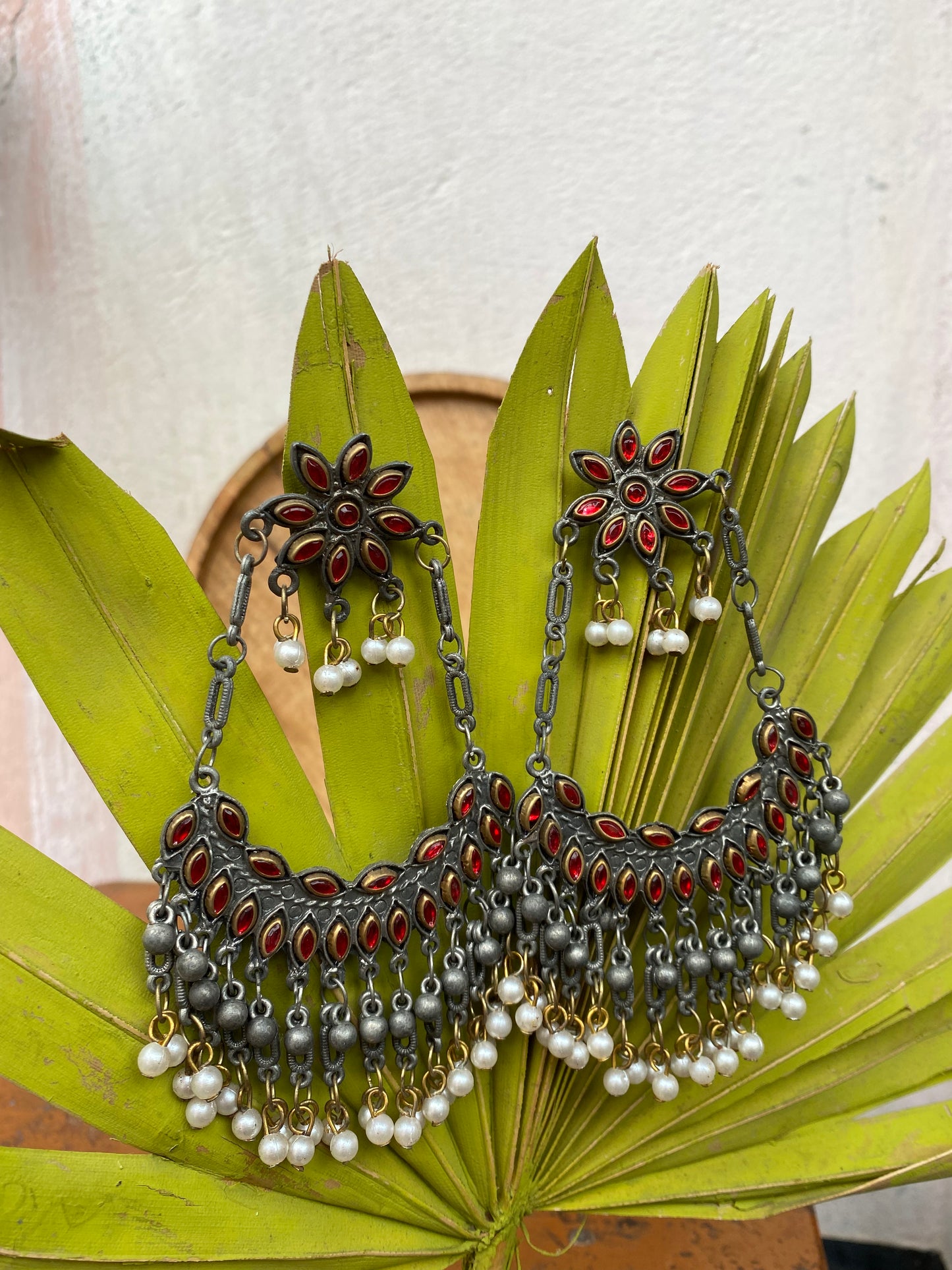Debleena Red Chandbalis