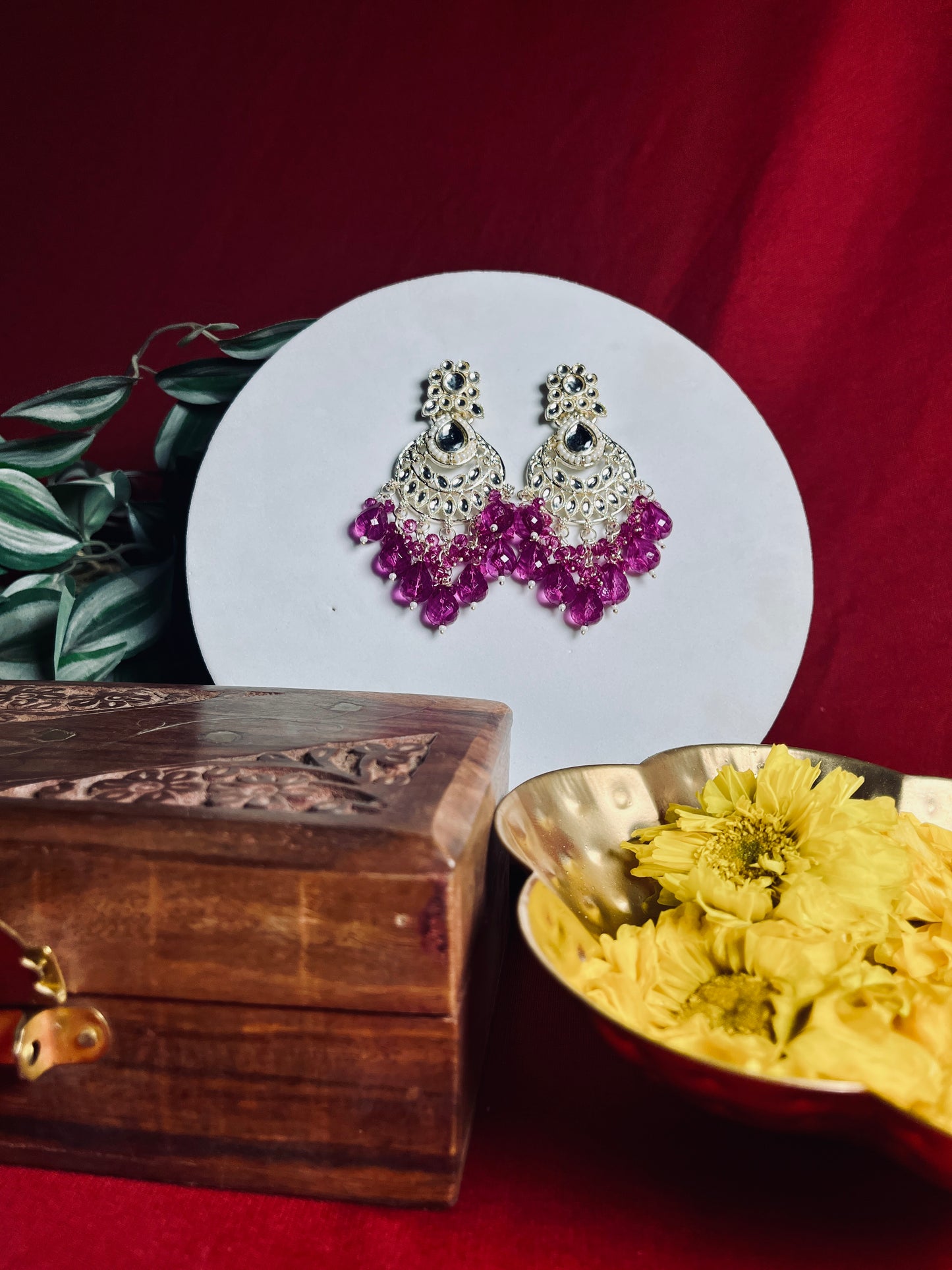 Leheriyaan floral danglers