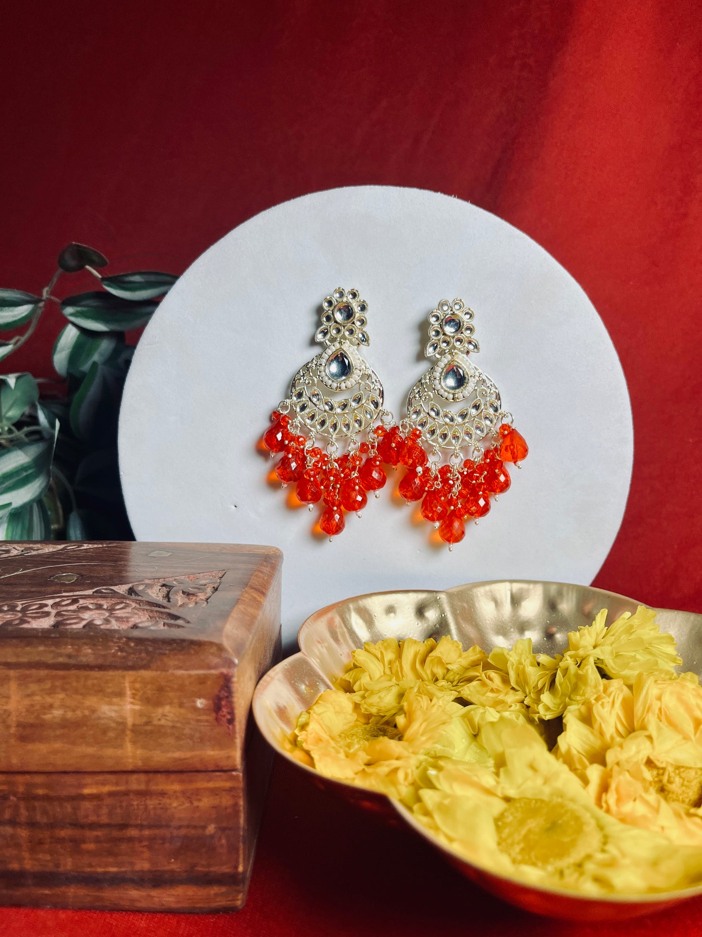 Kumkum floral danglers