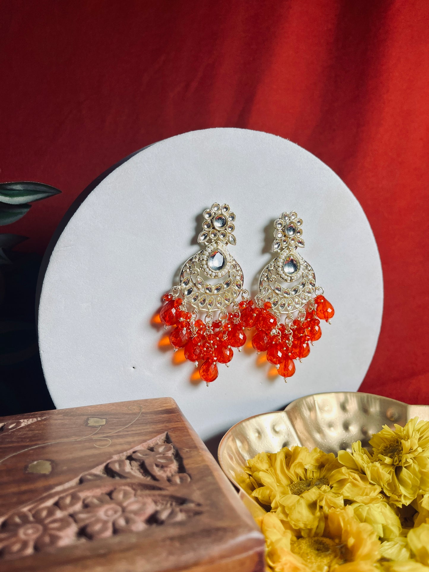 Kumkum floral danglers