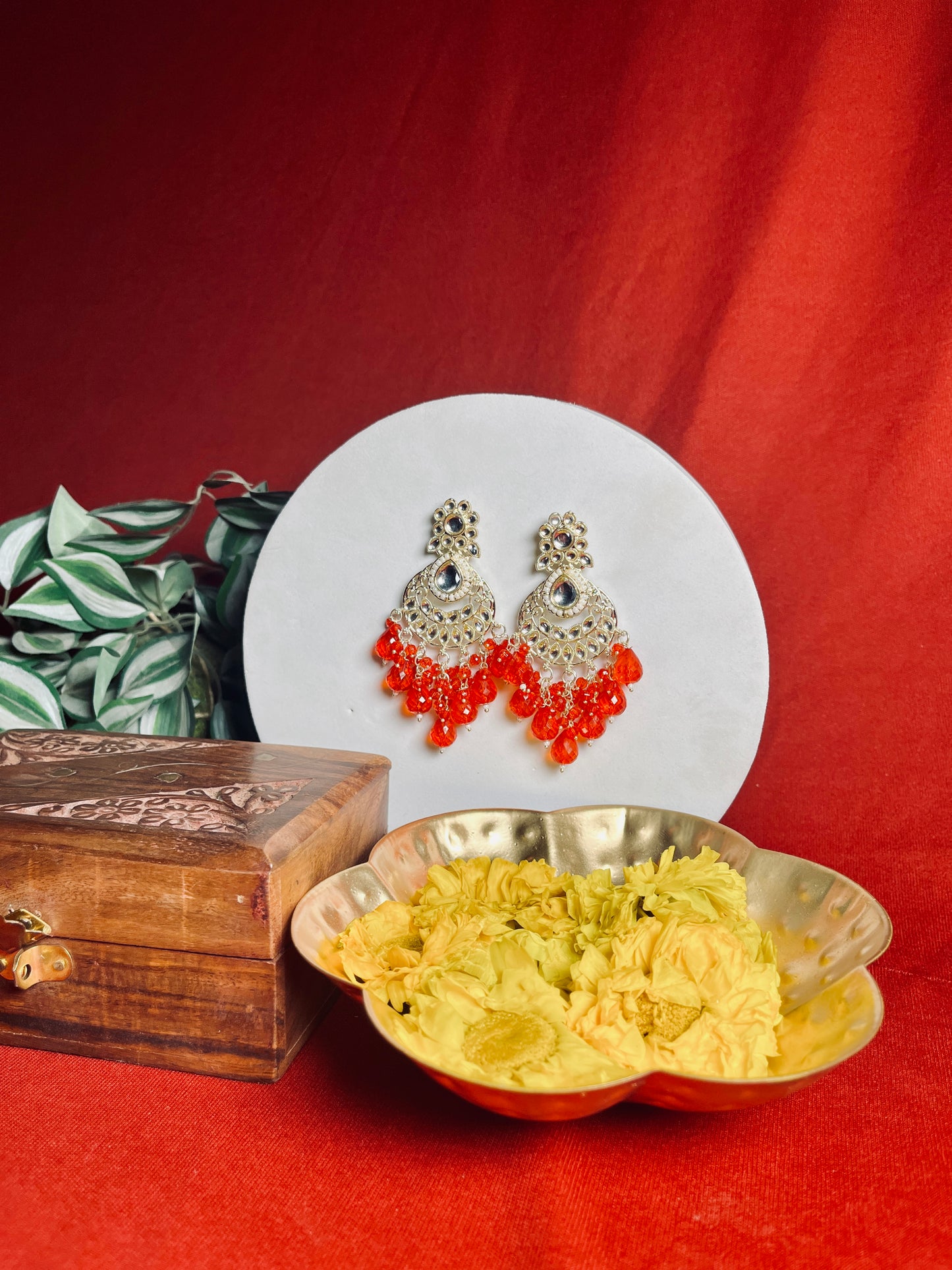 Kumkum floral danglers