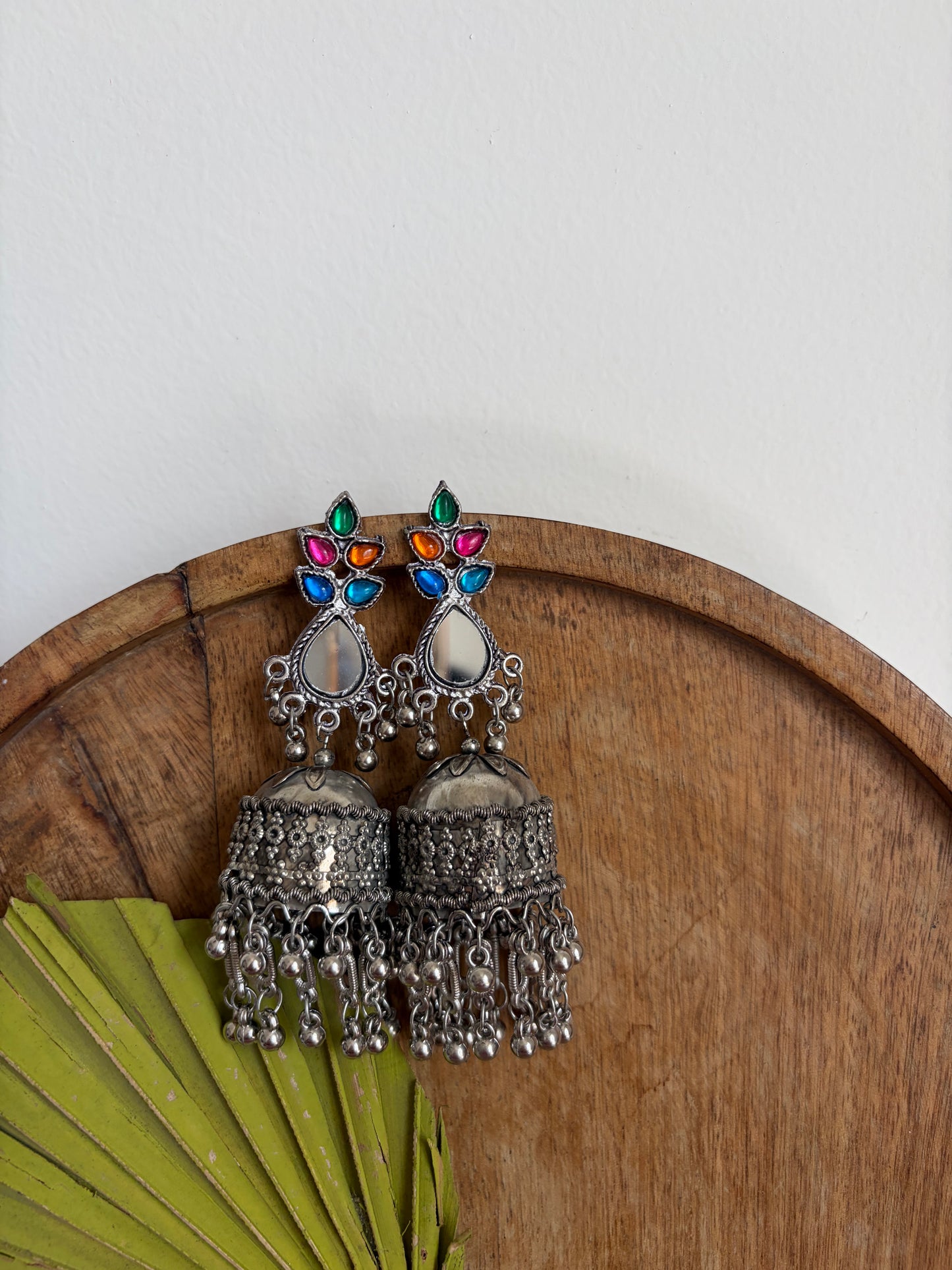Nishta Multicolor Mirror Jhumka