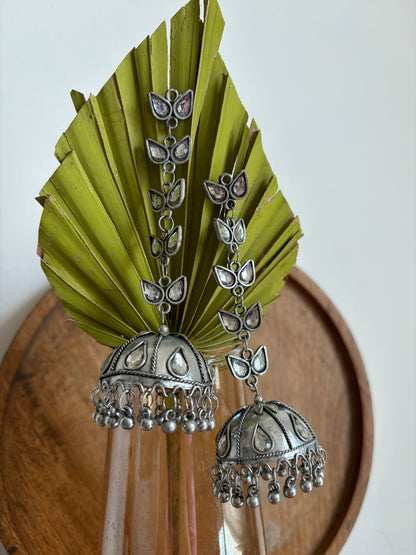 Malvika White long Jhumka