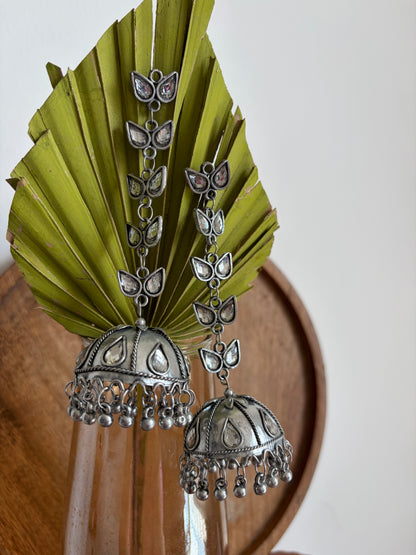 Malvika White long Jhumka