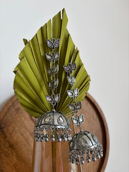 Malvika White long Jhumka