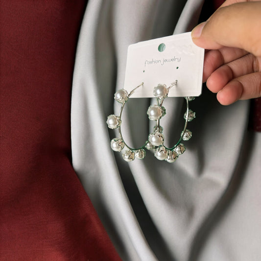Cluster Pearl Hoops